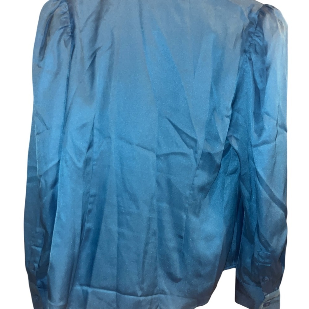 Ann Taylor Satin Blue Blouse - Picture 2 of 7